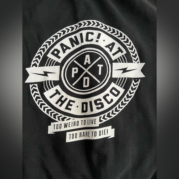 PATD | Panic! at the Disco TOO WEIRD TO LIVE Black Zip-Up Graphic Hoodie | Sz M - Picture 13 of 16